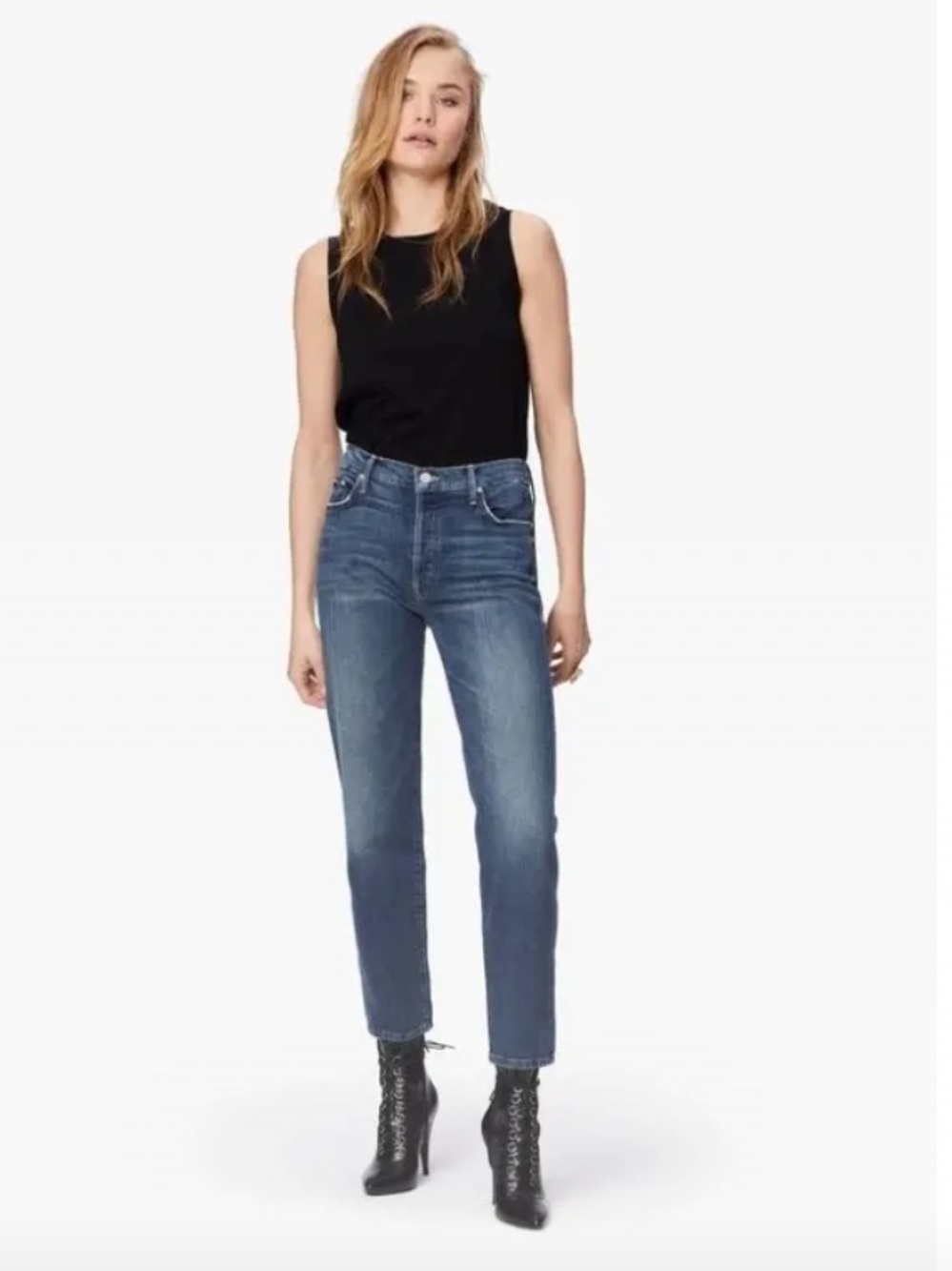 Mother the Saint  Straight-Leg Jeans in Dark Blue